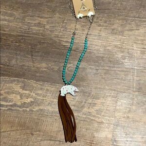 Bear Necklace and Earrings